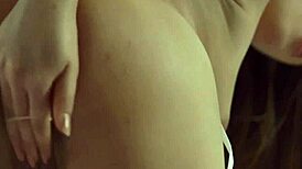 Stunning petite teen fingers tight wet pussy with dildo solo