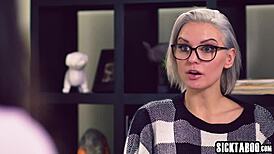 marriage counselor kenzie taylor joins scarlett sage and asian teen for wild pussy licks and fucks