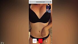 this hot brunette stranger on cam can't stop watching me stroke my hard cock slowly