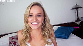 Emma Hix Sexy Skinny Petite Blonde POV Blowjob Facial Cumshot