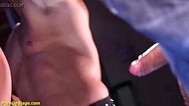 whoa this skinny babe gets her throat wrecked on a public stage 😱