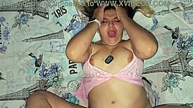 Blonde Latina Nympho Takes Hard Cock Pounding