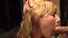 Dude this curvy blonde rides her horny stud sensually in bathtub