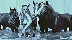 i can't get enough of this vintage hairy pussy outdoors with her pooch