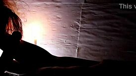 candlelight turns romantic as wife deepthroats big cock at party