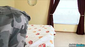 That blonde babe's bubble butt jiggles so tempting you gotta dive in and devour her amazing big ass right now