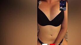 this hot brunette stranger on cam can't stop watching me stroke my hard cock slowly