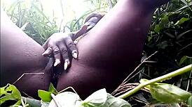 ebony teen tourist pussy gets fucked raw deep in the forest