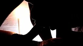 candlelight turns romantic as wife deepthroats big cock at party