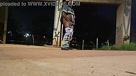 Me masturbating hard on the street with fetish uniform vibes 🔥