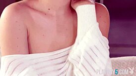 skye blue's big natural pierced tits tease shaved pussy