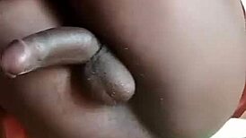 Local Kenyan Shemale's Huge Dick Bursts Thick Cum