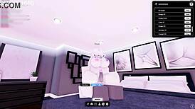 roblox babe rides monster cock with big tits and ass jiggling
