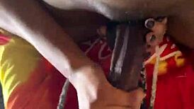 young ebony teen deepthroats massive bbc monster cock sucking