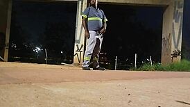 Me masturbating hard on the street with fetish uniform vibes 🔥