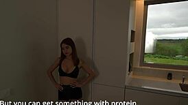 skinny teen slut needs protein cum in her tight pussy pov