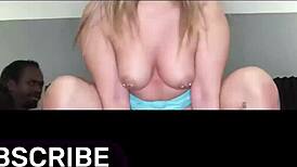 Hot busty latina blonde endures gangbang creampie with deepthroat riding and missionary bangs