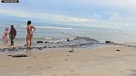 playtime turns into wild beach sex bang with ripped clothes and creampie ohh