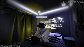 Follower rides doggystyle bends over for deep pussy sex cumshot