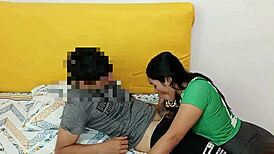 Hot stepsis gives deepthroat blowjob then takes creampie doggystyle in full story