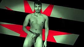 this muscular bodybuilder's solo stroke session turns into a steamy grayscale fantasy