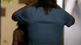 Perv stepbro shuts asian teen stepsis Lulu Chu with deepthroat