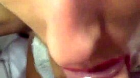 Vilja's skinny sub gags on cock in rough sloppy pov deepthroat choke