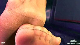 craving mistress pantyhose ass feet tease close-up?