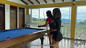 Sayafit And Anissa Miller Stuff Pool Balls In Big Asses Roughly!