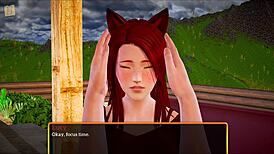 Big tits and ass redhead plays erotic homemade game with family