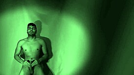 this muscular bodybuilder's solo stroke session turns into a steamy grayscale fantasy