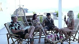 Bruna Carlos and Matheus Caetano couple casting compilation handjobs and lingerie on sheer red