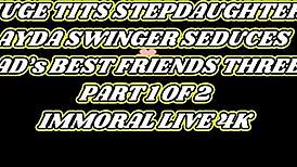 cum hungry ayda swinger lures stepfathers pals into huge cock pounding her big tits ass