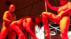 Join the Outdoor Swingers Threesome Cumshot Party on Faces