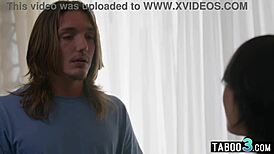 Perv stepbro shuts asian teen stepsis Lulu Chu with deepthroat