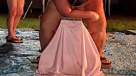 juicy bbw girlfriend naked outdoor toy sex whips wild!