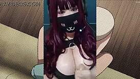 Goth BBW Redhead Milf Big Natural Tits Oiled Nipples JOI Dirty Talk Roleplay Virtual Dildo Fuck Instruction