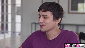 Horny Stepbro Catches Masturbating 18+ Stepsis with Toys and Pounds Her Tight Pussy