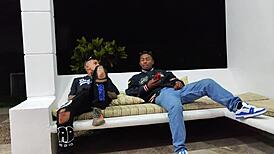 Un fiesta turns wild as muscular black bodybuilder pounds curvy latina big ass in dorm shower party