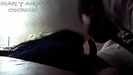 Submissive mexican bbw housewife serves macho bareback anal in lingerie for cuckold hubby