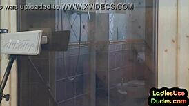 cfnm dommes tease guy with strapon pegging in threesome