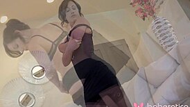 Jennifer White's Seductive Lounge in Lingerie and Heels on Cozy Sofa