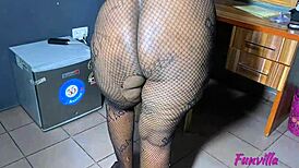 Chubby BBW Stripper Rides Huge Cock Lingerie Rip Big Ass Bounce