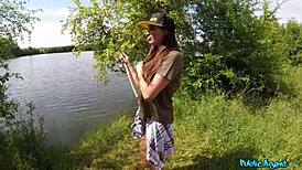 French Brunette With Massive Natural Tits Cheats On Boyfriend During Camping Fuck