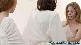 Mormon Girl Toys Up Her Pussy in Taboo Threesome!