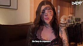 two hot brunette brazilian tattooed babes in california lick wet pussies and big asses to orgasm