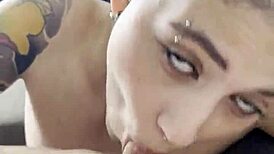 Best friend gives teen wife huge load swallow blowjob in dorm room.