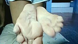 filipina milf spreads wrinkled soles wide, how many cum loads for jerk off instructions?