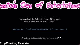 April paisley vs tammy pink bra panties strip wrestling match