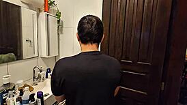 madrasta sneaks peek at horny brazilian stepson big cock till she rides